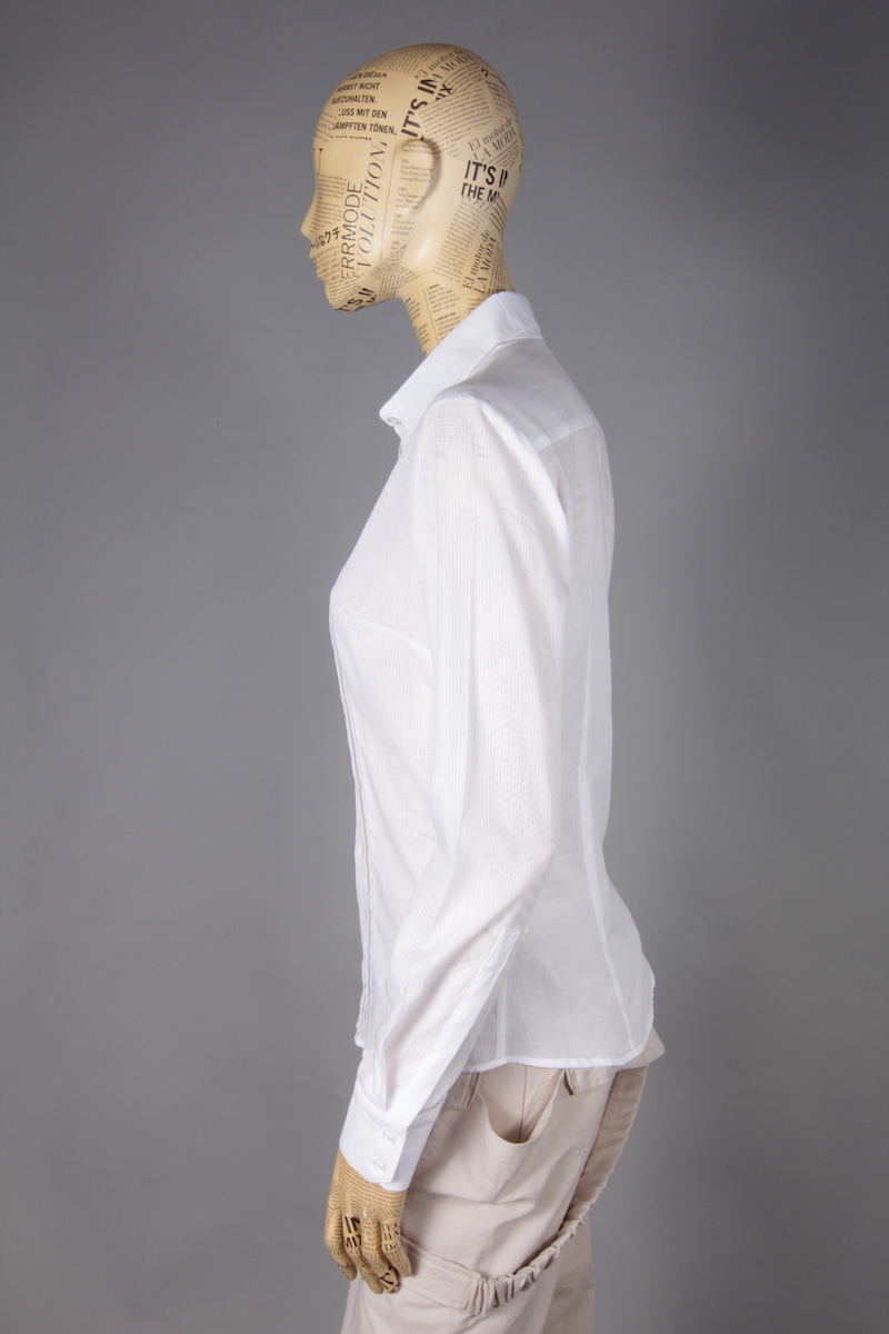 WHITE SHIRT WITH FRILLS ON CHEST